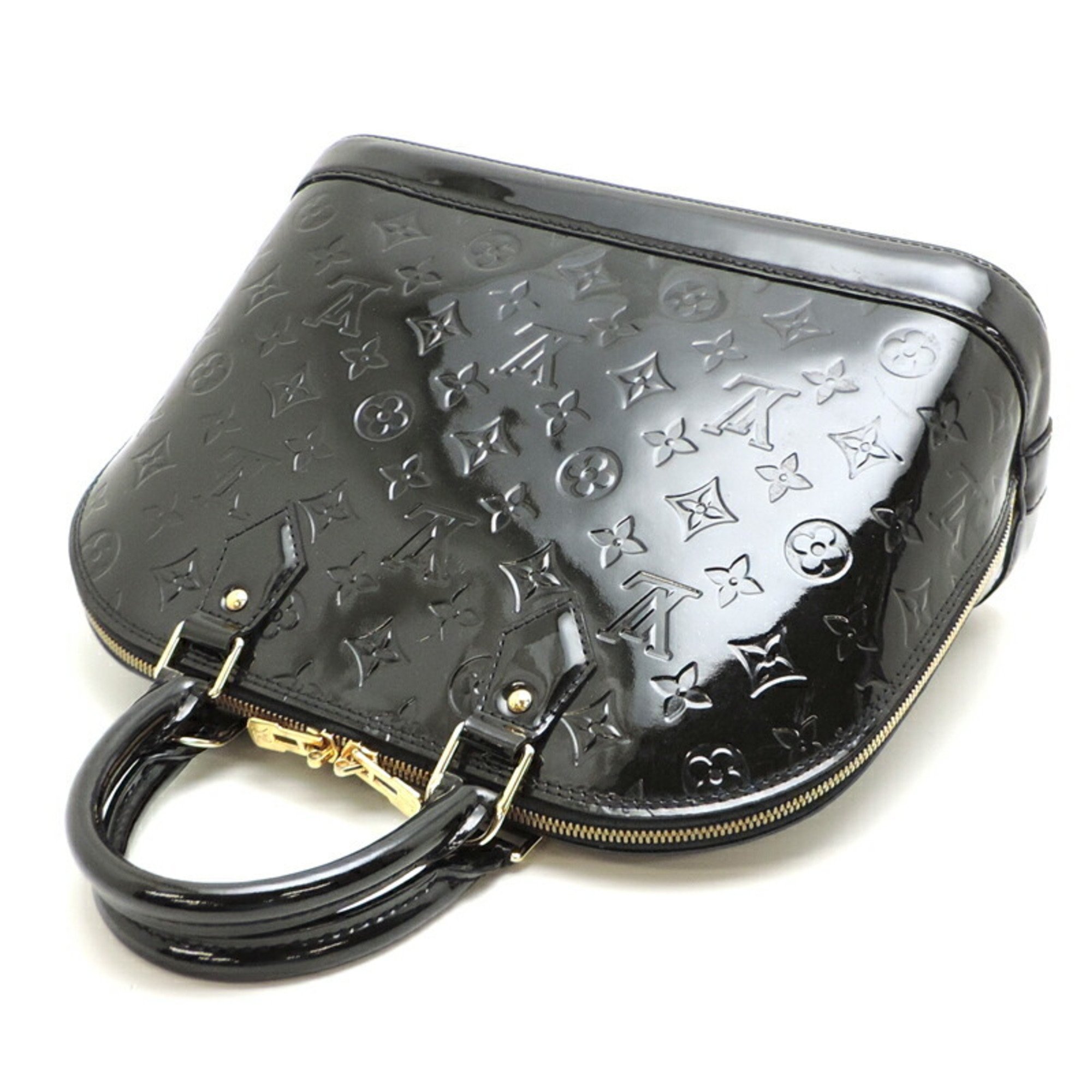 Louis Vuitton Alma PM Women's Handbag M90061 Monogram Vernis Noir Manietique (Black)