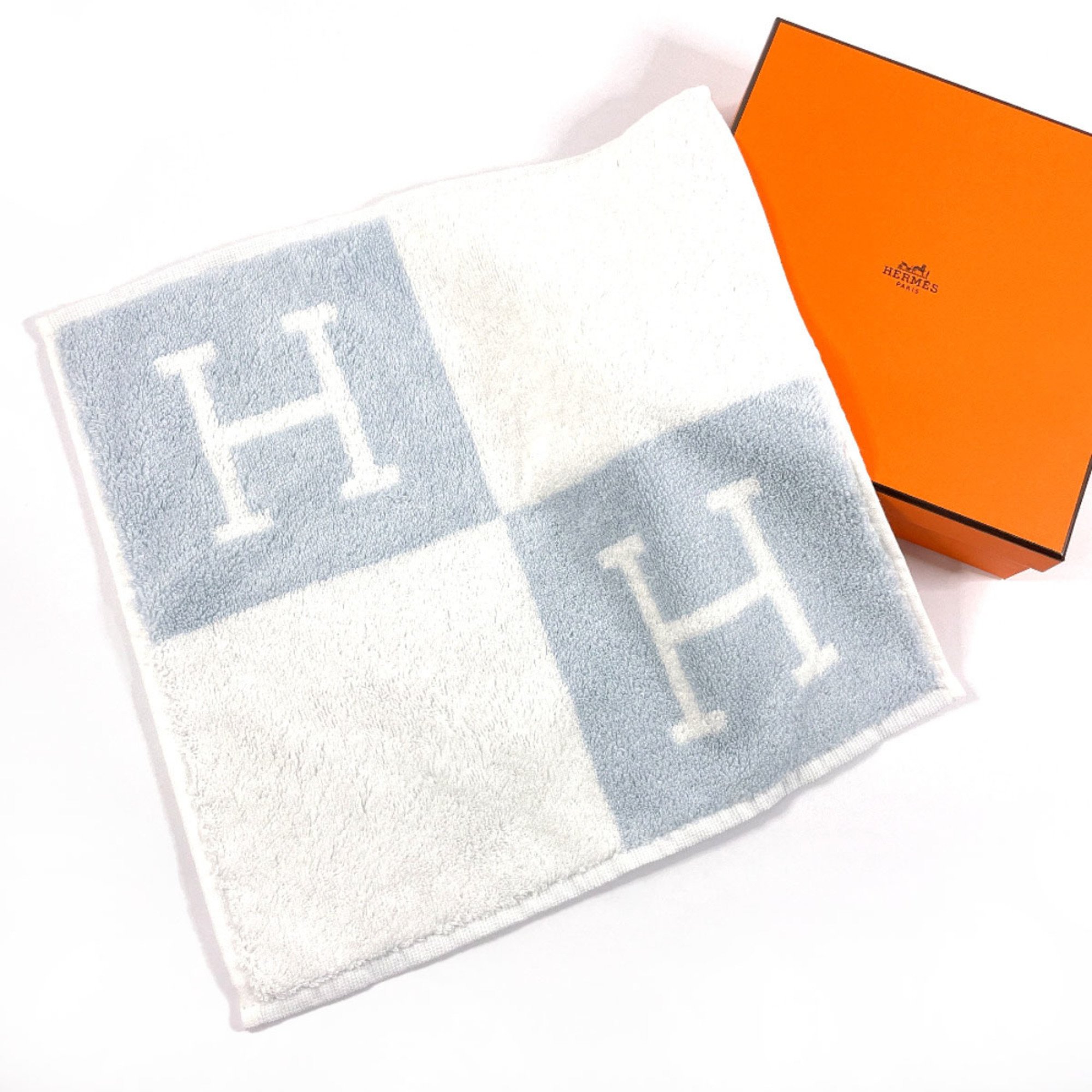 HERMES Avalon Carre Towel H102192M 03 Cotton Blue Unisex N4106187