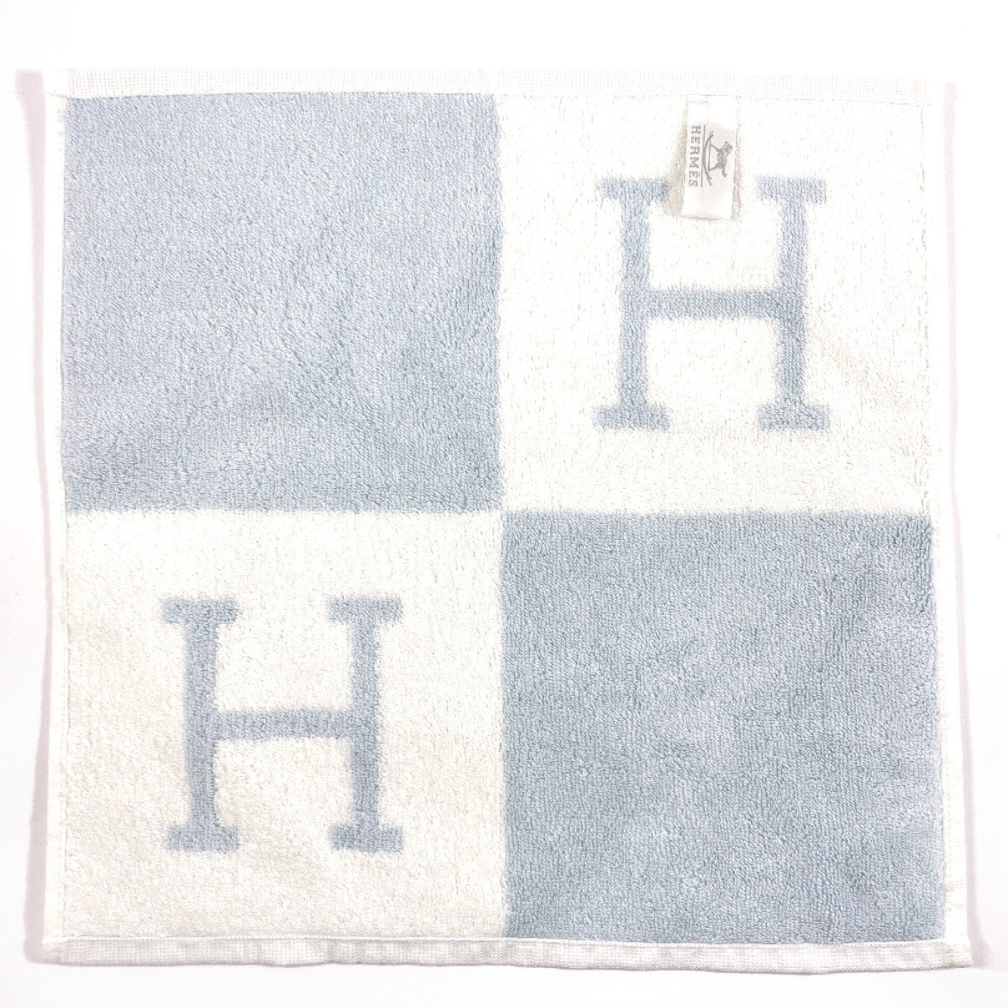 HERMES Avalon Carre Towel H102192M 03 Cotton Blue Unisex N4106187