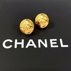 CHANEL Coco Mark Crown Motif Earrings Metal Gold 96 A Stamp Women's N4106542