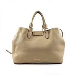 MIU Miu handbag leather beige ladies N4106194