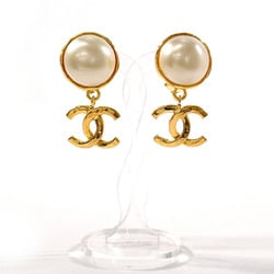 CHANEL Coco Mark Earrings GP/Fake Pearl Gold 93 A Stamp Women's N4106182