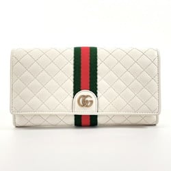 GUCCI GG Marmont Quilted 536451 Long Wallet Leather White Women's N4106180