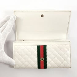 GUCCI GG Marmont Quilted 536451 Long Wallet Leather White Women's N4106180