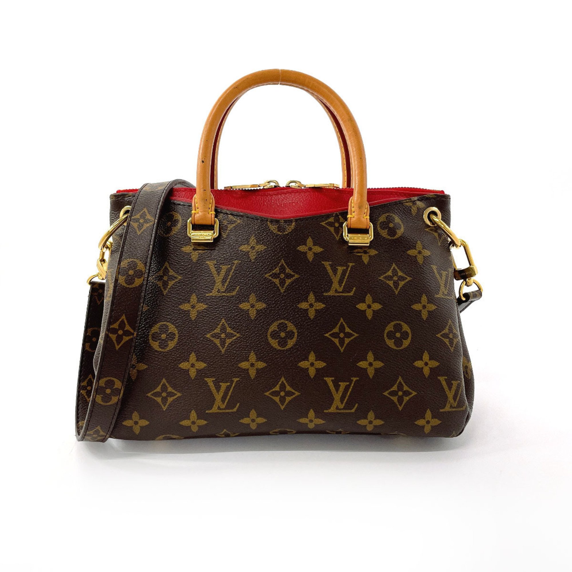 LOUIS VUITTON Louis Vuitton Pallas BB M41241 Handbag Monogram Canvas/Nubuck Leather Brown Women's