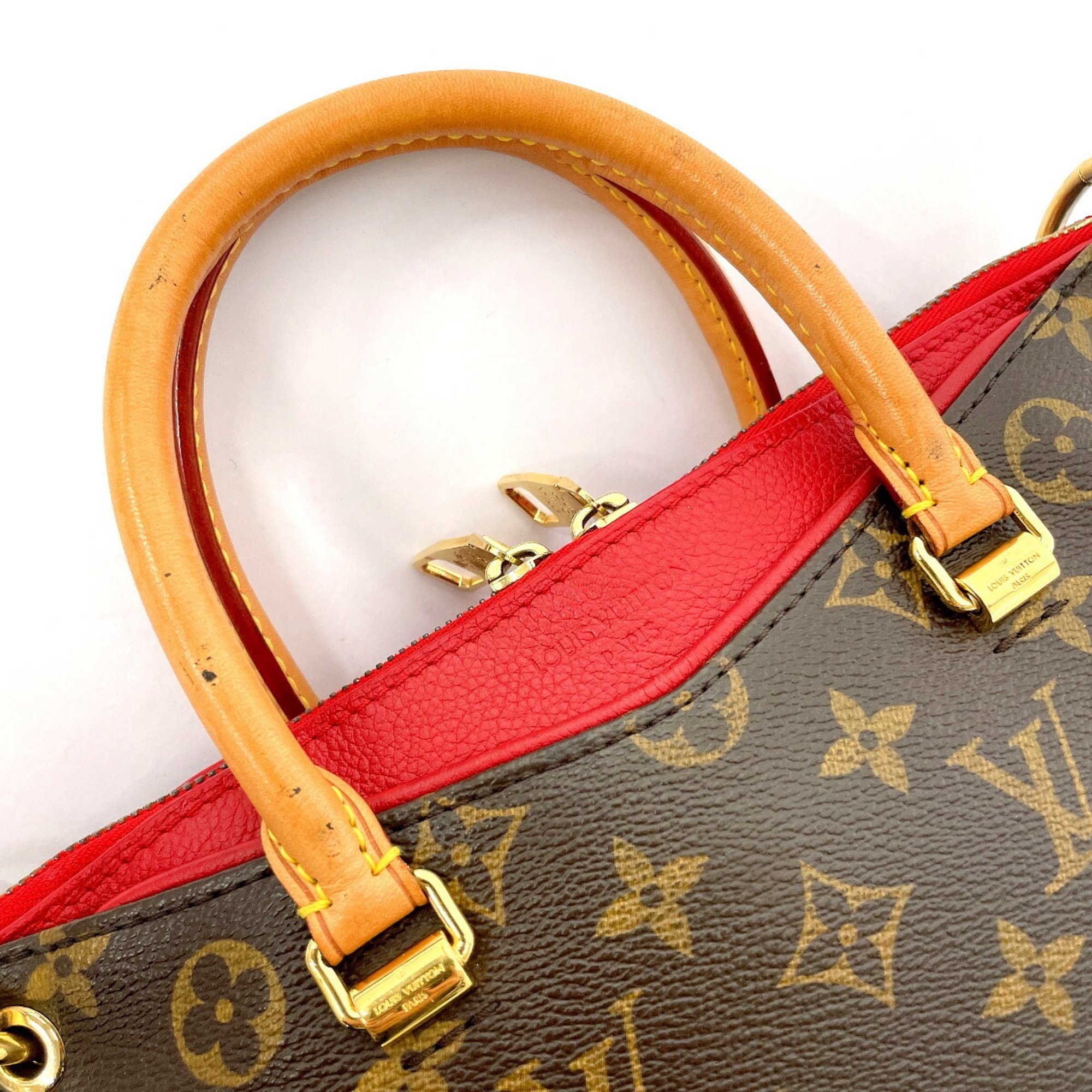 LOUIS VUITTON Louis Vuitton Pallas BB M41241 Handbag Monogram Canvas/Nubuck Leather Brown Women's