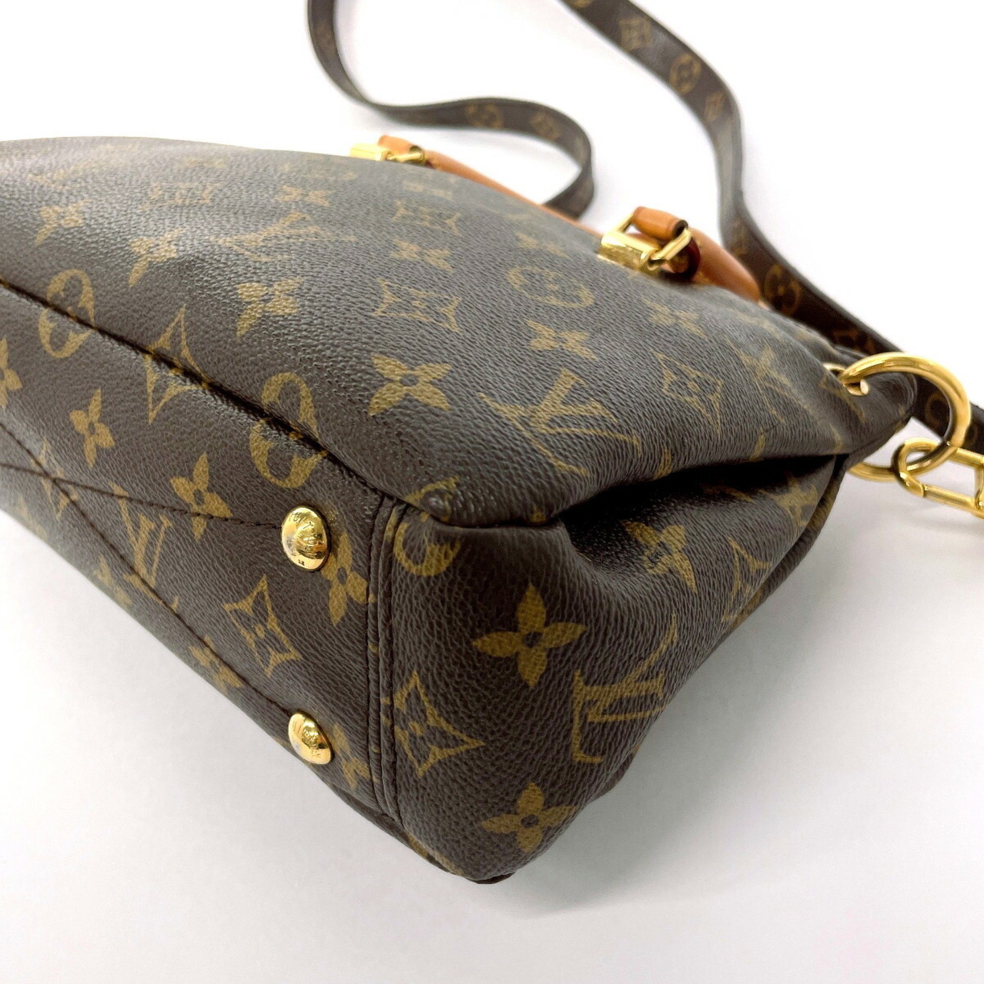 LOUIS VUITTON Louis Vuitton Pallas BB M41241 Handbag Monogram Canvas/Nubuck Leather Brown Women's