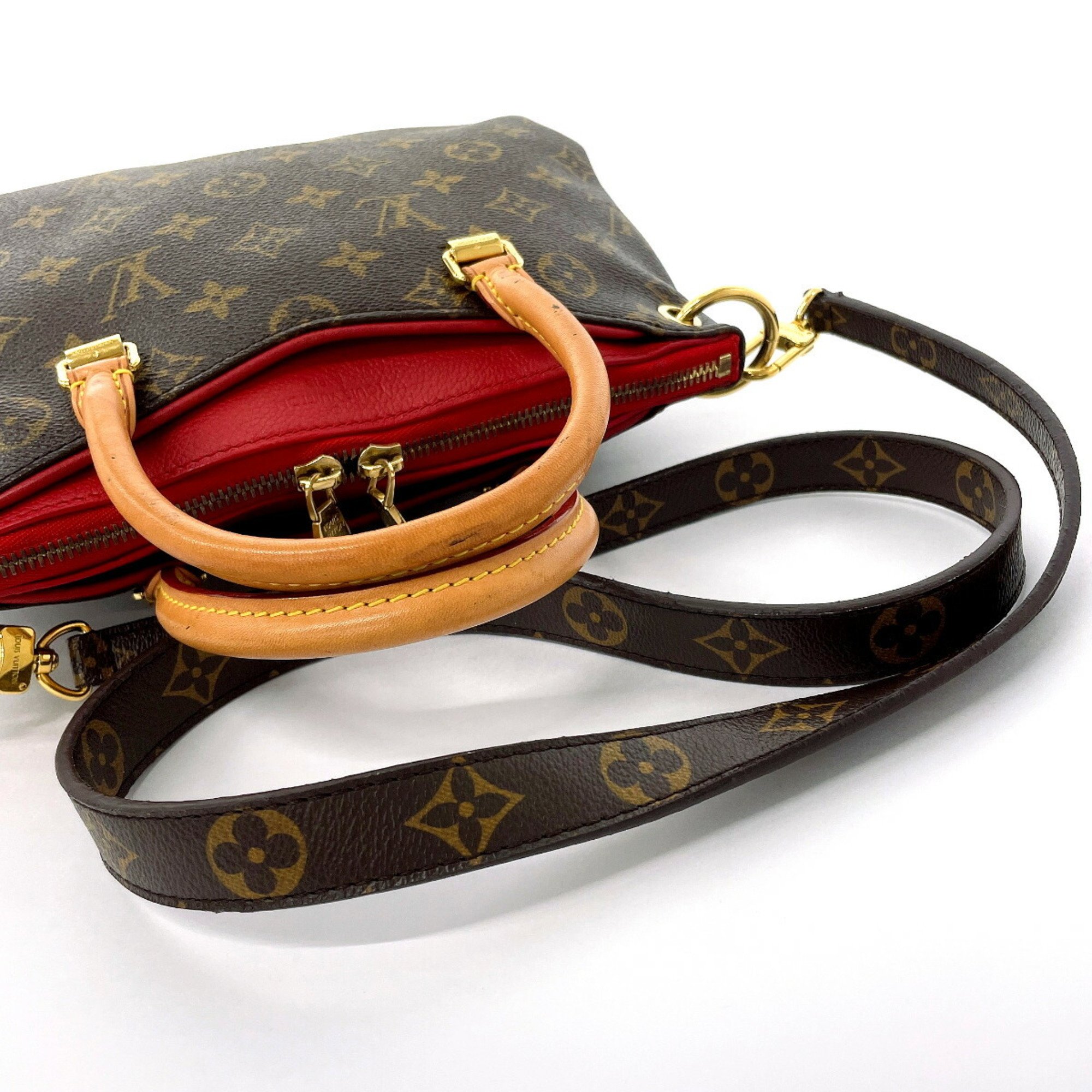 LOUIS VUITTON Louis Vuitton Pallas BB M41241 Handbag Monogram Canvas/Nubuck Leather Brown Women's