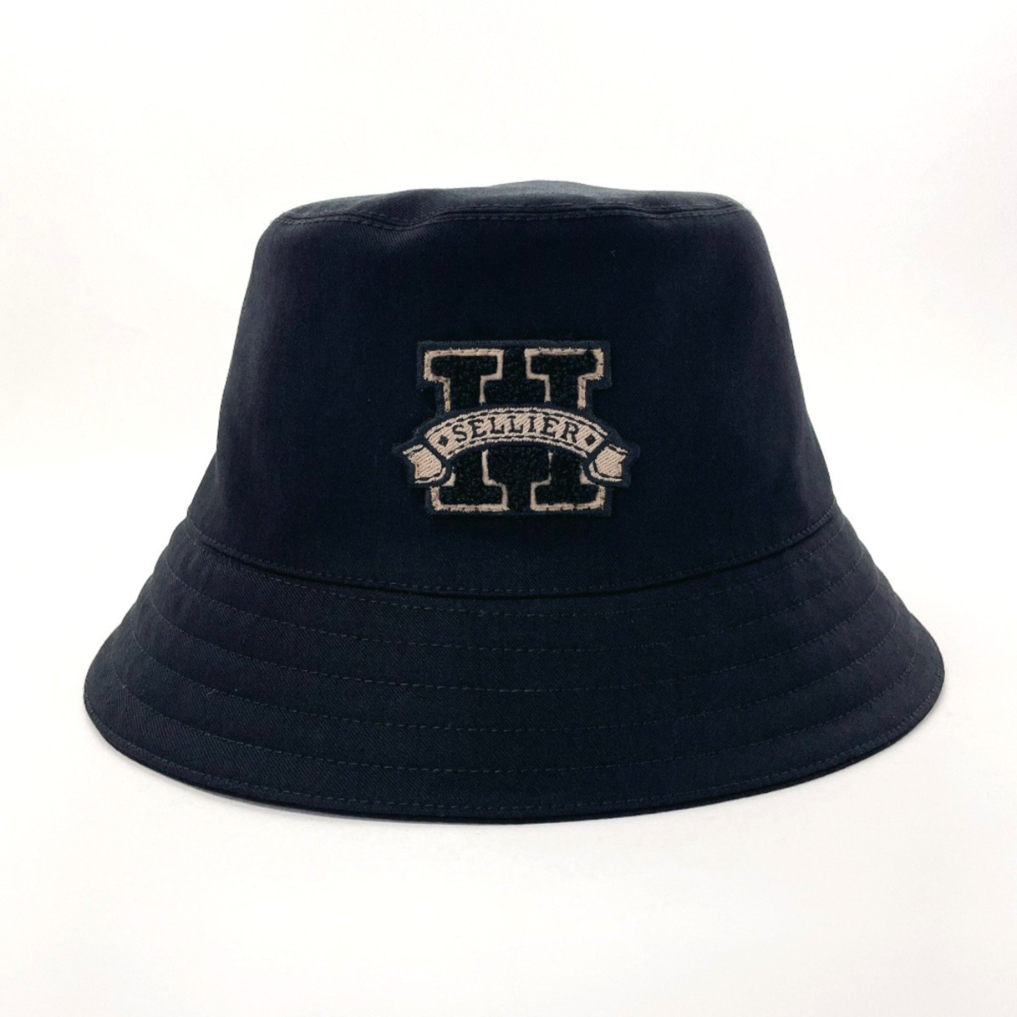 HERMES Harper H Series Bucket Hat, Cotton, Black, Unisex, N4106189