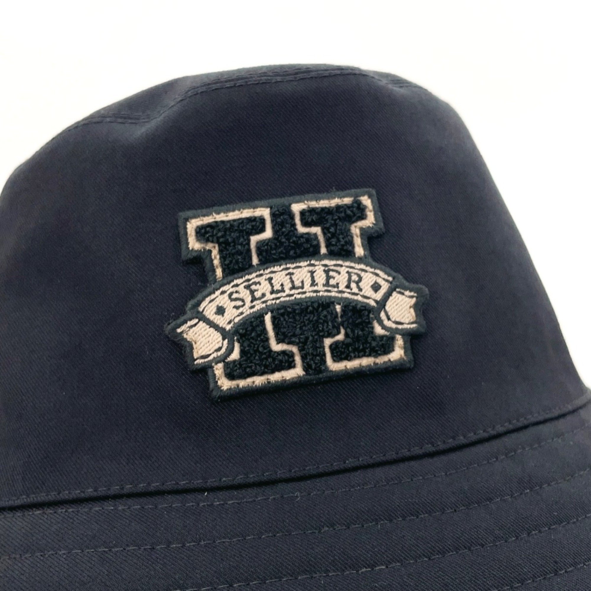 HERMES Harper H Series Bucket Hat, Cotton, Black, Unisex, N4106189