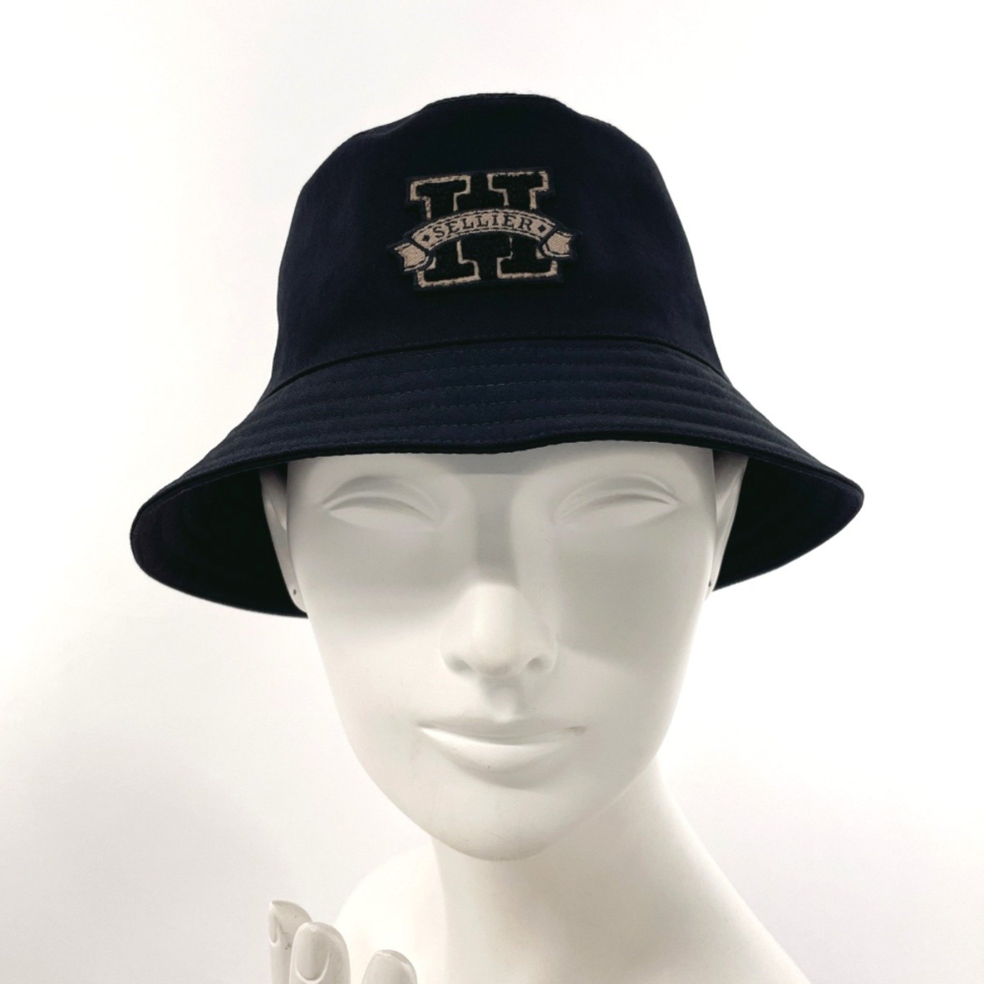 HERMES Harper H Series Bucket Hat, Cotton, Black, Unisex, N4106189