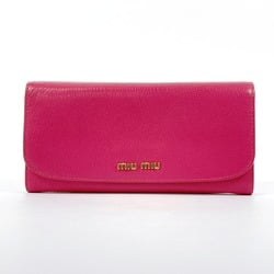 MIU Miu long wallet leather pink ladies