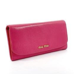 MIU Miu long wallet leather pink ladies