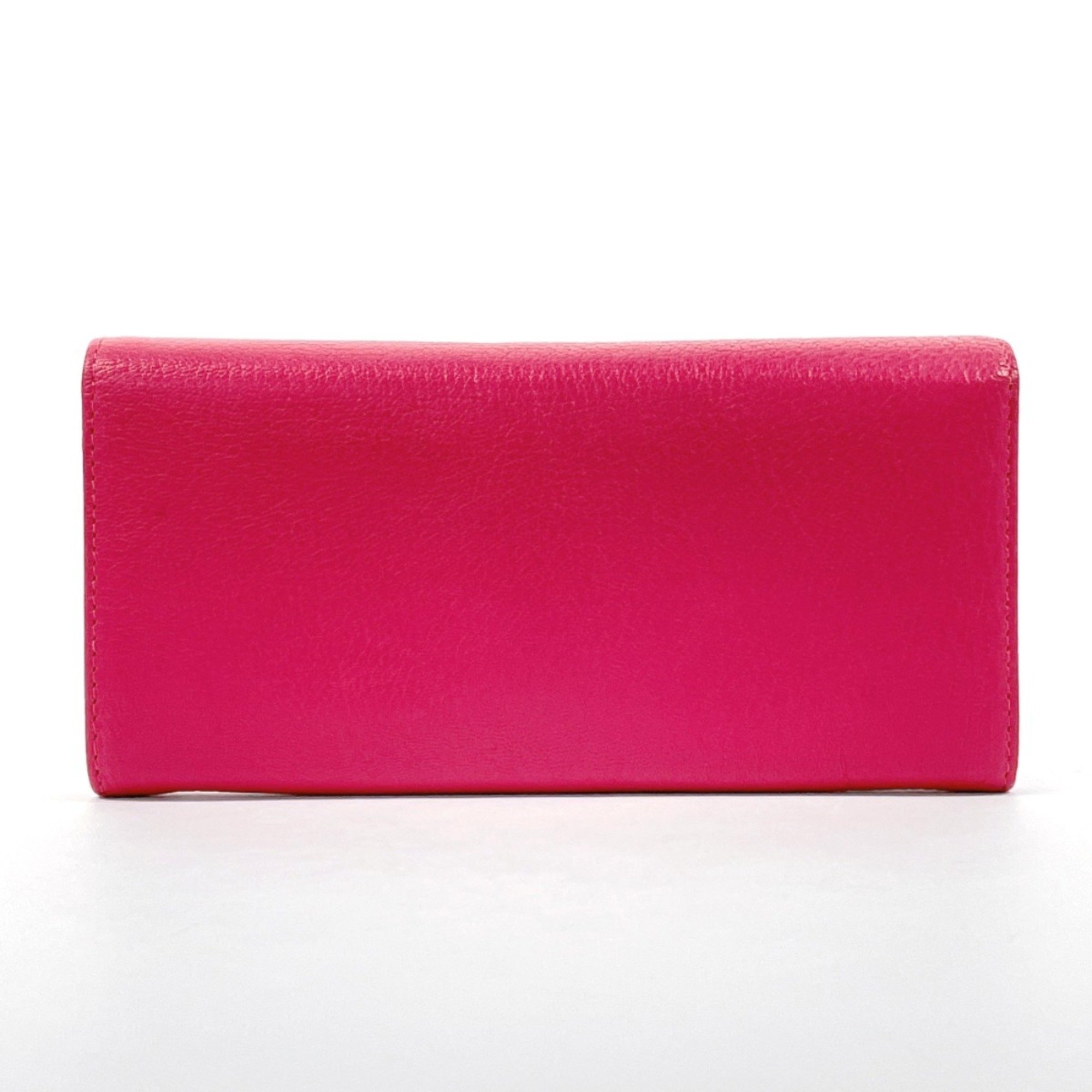 MIU Miu long wallet leather pink ladies