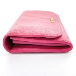 MIU Miu long wallet leather pink ladies