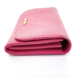 MIU Miu long wallet leather pink ladies