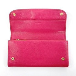 MIU Miu long wallet leather pink ladies