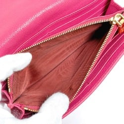 MIU Miu long wallet leather pink ladies