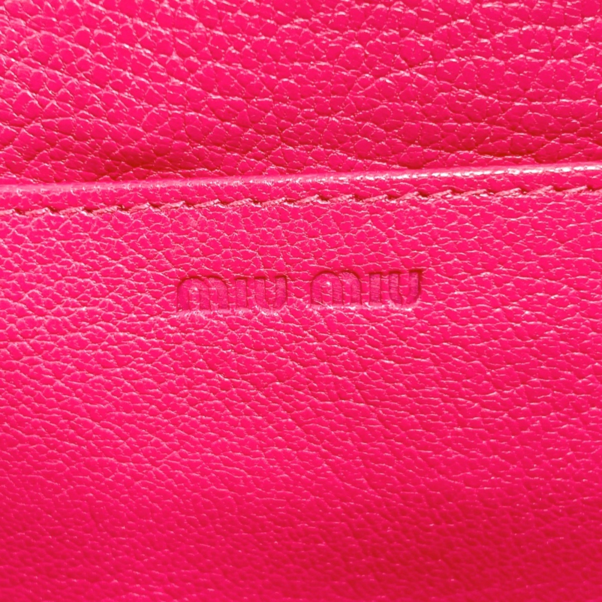 MIU Miu long wallet leather pink ladies