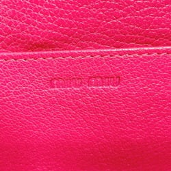 MIU Miu long wallet leather pink ladies