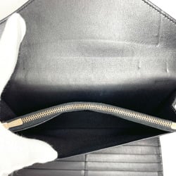 CELINE Tri-folded Long Wallet Leather Black Women's