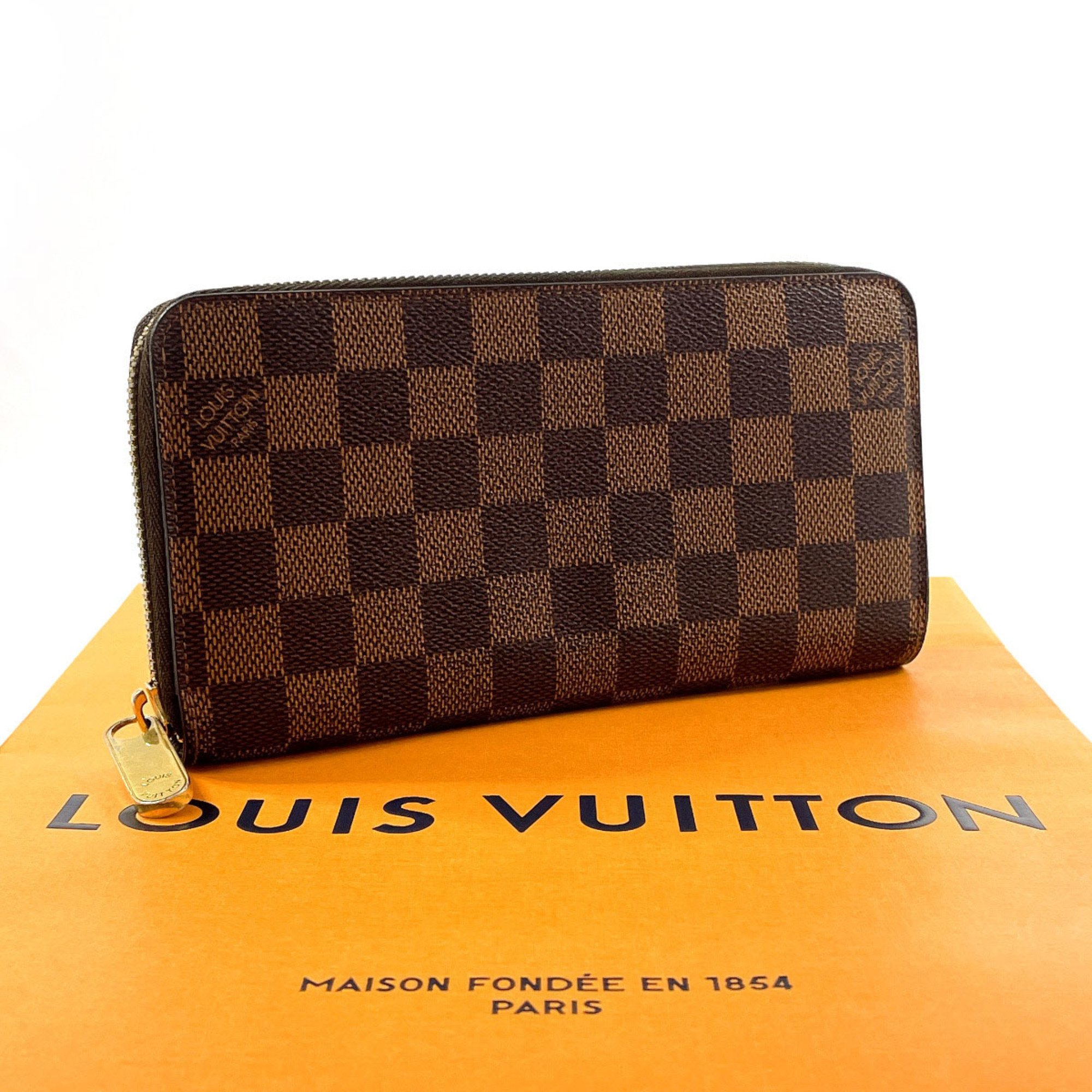 LOUIS VUITTON Louis Vuitton Zippy Wallet N60015 Long Damier Brown Unisex F4106463