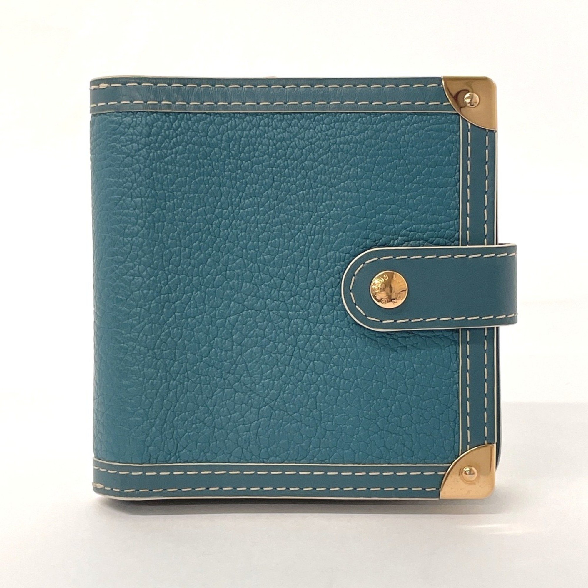 LOUIS VUITTON Louis Vuitton Compact Zip Suhali M91829 Bi-fold Wallet Leather Blue Women's F4106411