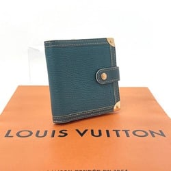 LOUIS VUITTON Louis Vuitton Compact Zip Suhali M91829 Bi-fold Wallet Leather Blue Women's F4106411