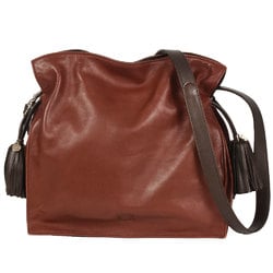 LOEWE Flamenco 30 Shoulder Bag Leather Brown Tassel Women's