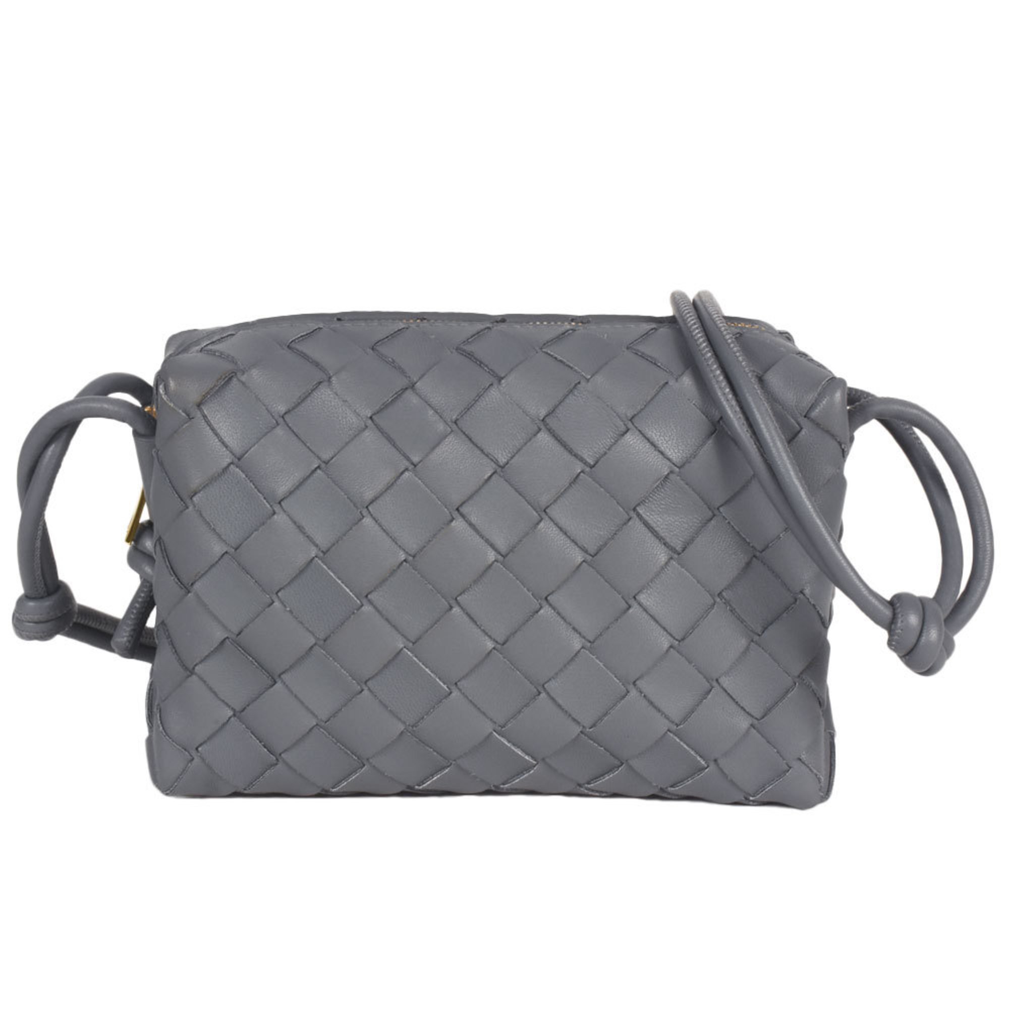 BOTTEGA VENETA Loop Camera Bag Shoulder Leather Grey