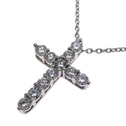 Tiffany Cross Diamond Women's Necklace Pt950 Platinum