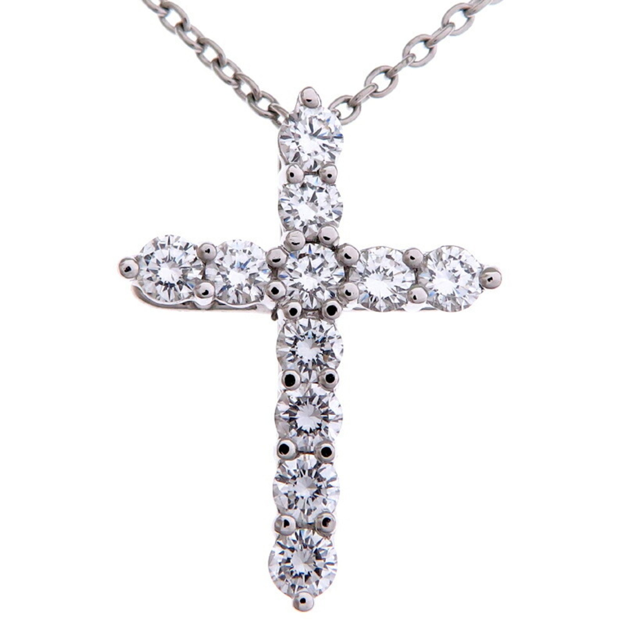 Tiffany Cross Diamond Women's Necklace Pt950 Platinum