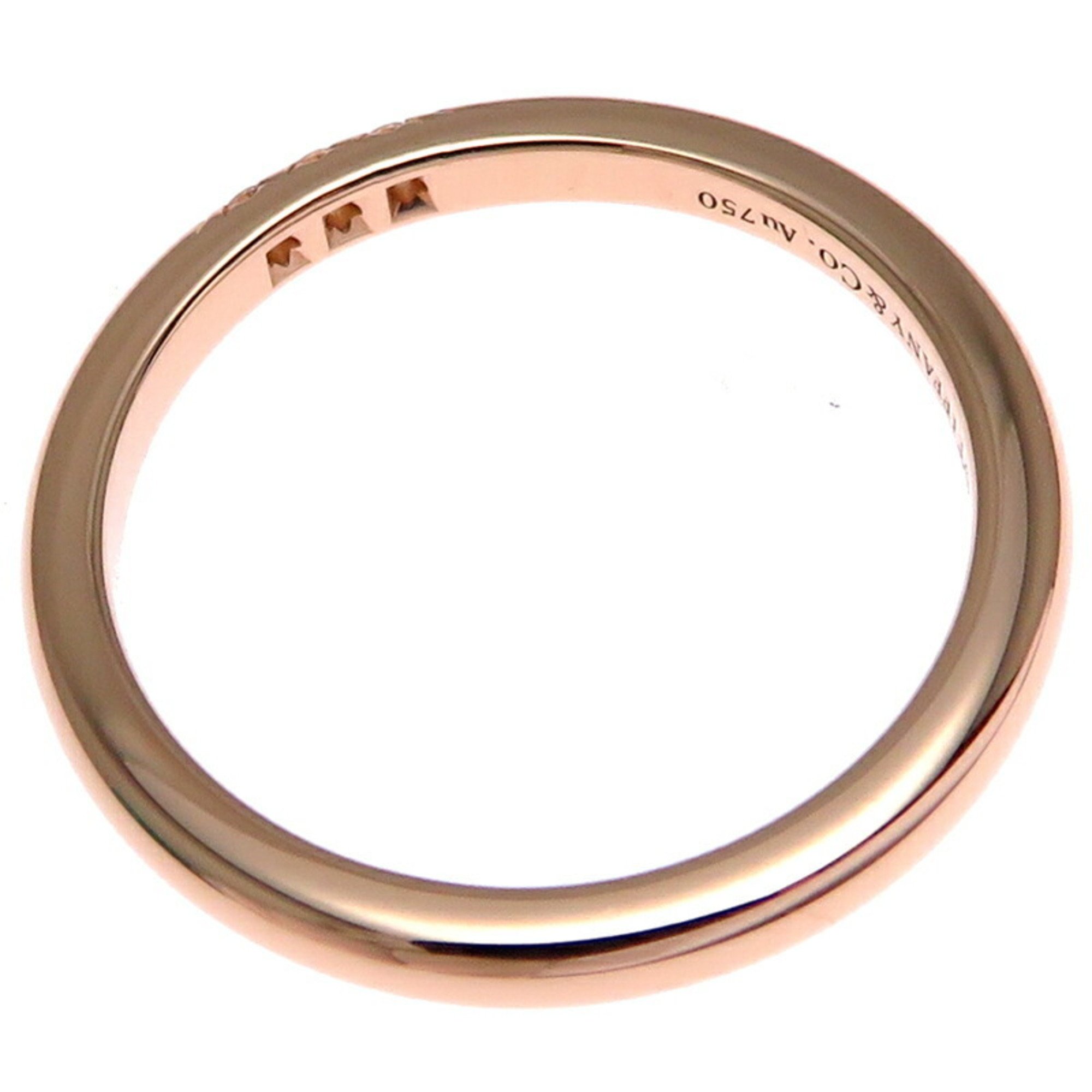 Tiffany 0.02ct Diamond Forever Wedding Band Women's Ring, 750 Pink Gold, Size 9