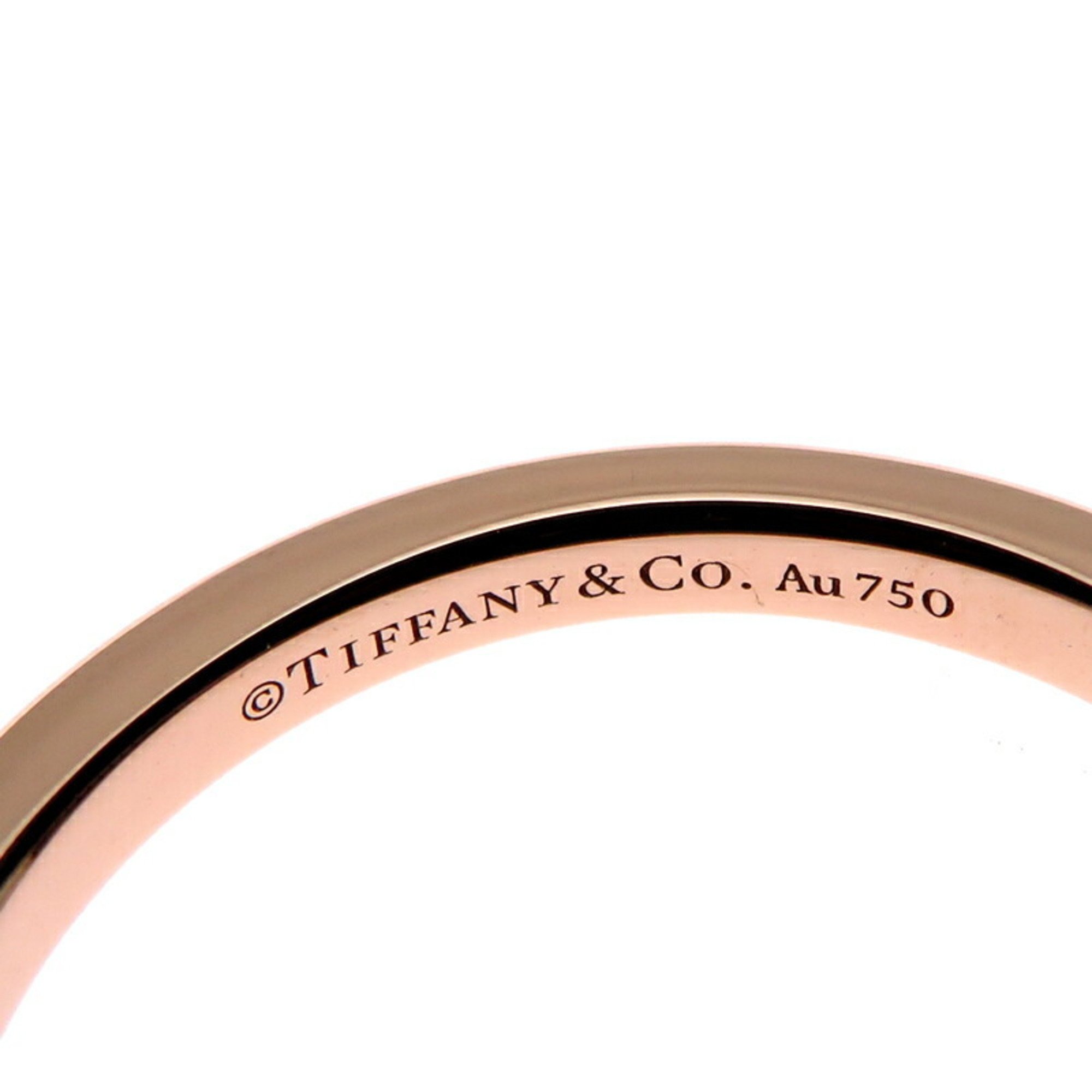 Tiffany 0.02ct Diamond Forever Wedding Band Women's Ring, 750 Pink Gold, Size 9