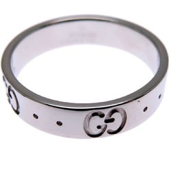 Gucci Icon Women's Ring, 750 White Gold, Size 8