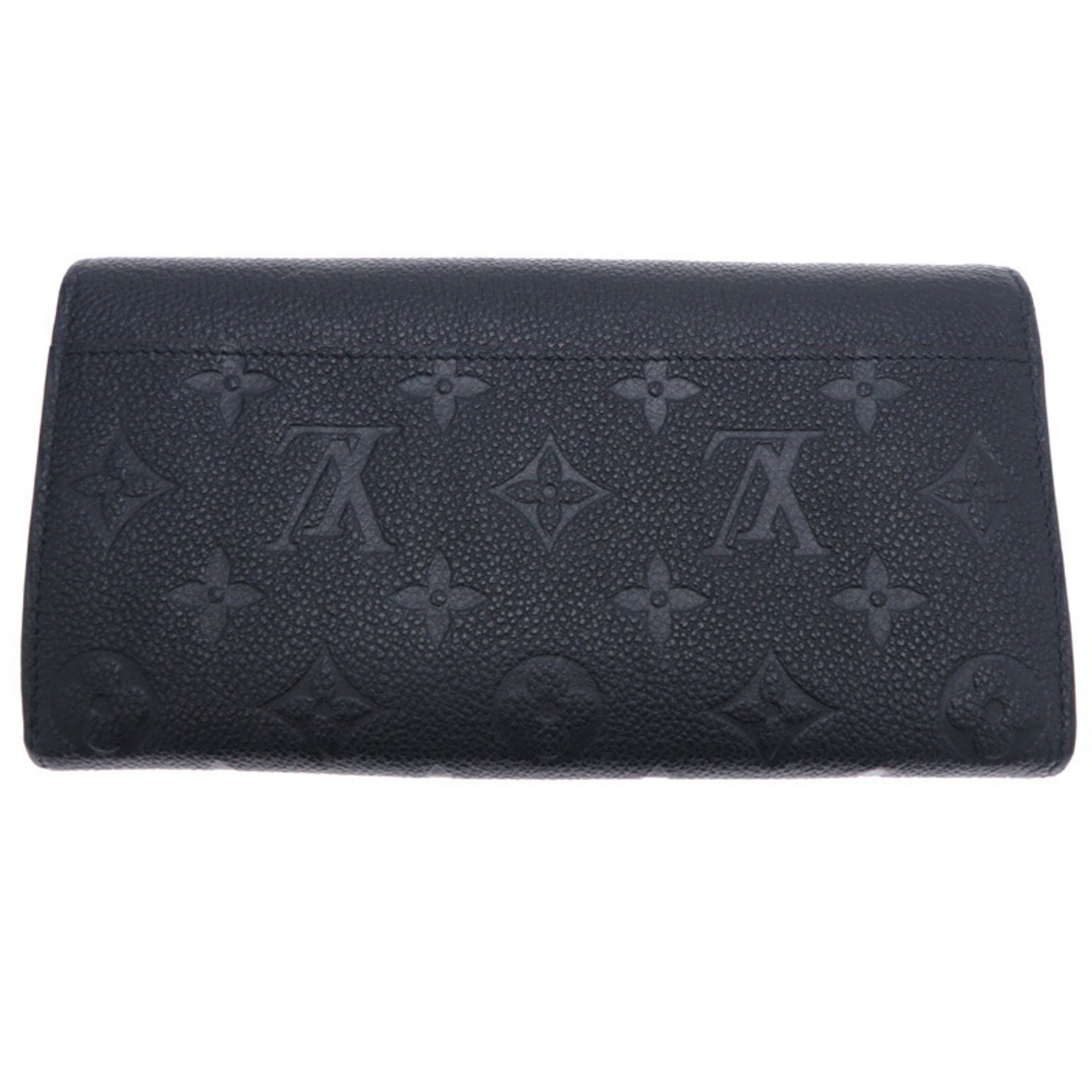 Louis Vuitton Button Defect Portefeuille Sarah Ladies Long Wallet M62125 Monogram Empreinte Marine Rouge