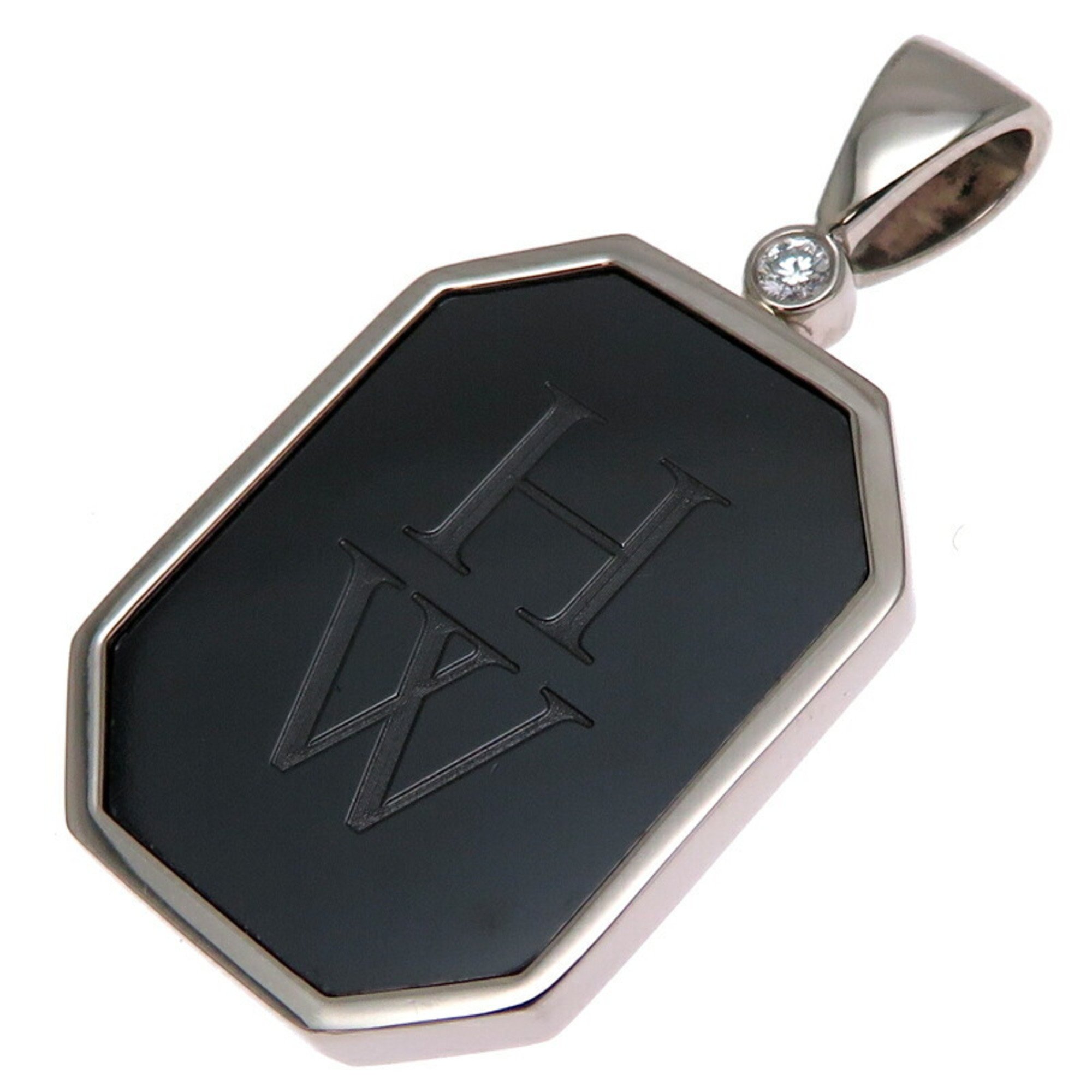 Harry Winston HW Zalium Diamond Women's and Men's Pendant Top PEDMLOGMENZAL 750 White Gold