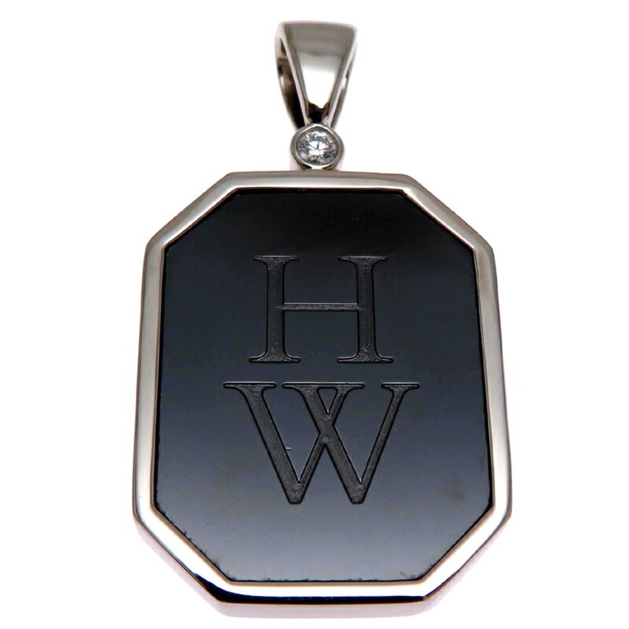 Harry Winston HW Zalium Diamond Women's and Men's Pendant Top PEDMLOGMENZAL 750 White Gold