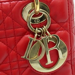 Christian Dior Dior Lady My ABC 2WAY Women's Handbag Lambskin Red