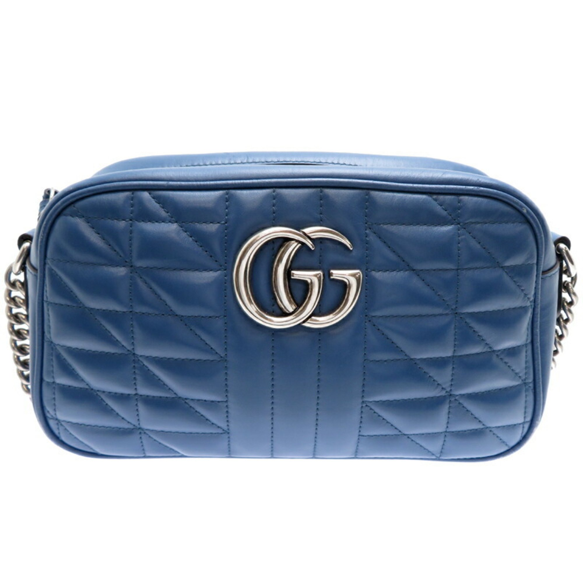 Gucci GG Marmont Women's Shoulder Bag 447632 Calf Blue