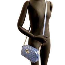 Gucci GG Marmont Women's Shoulder Bag 447632 Calf Blue