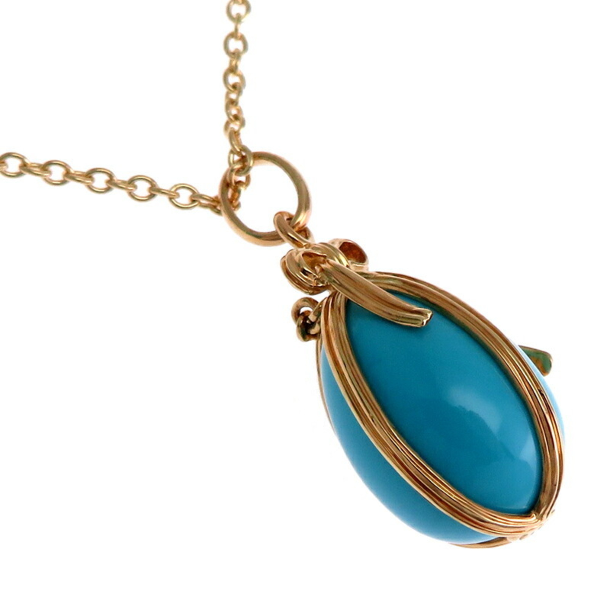 Tiffany Jean Schlumberger Turquoise Women's Necklace 750 Yellow Gold