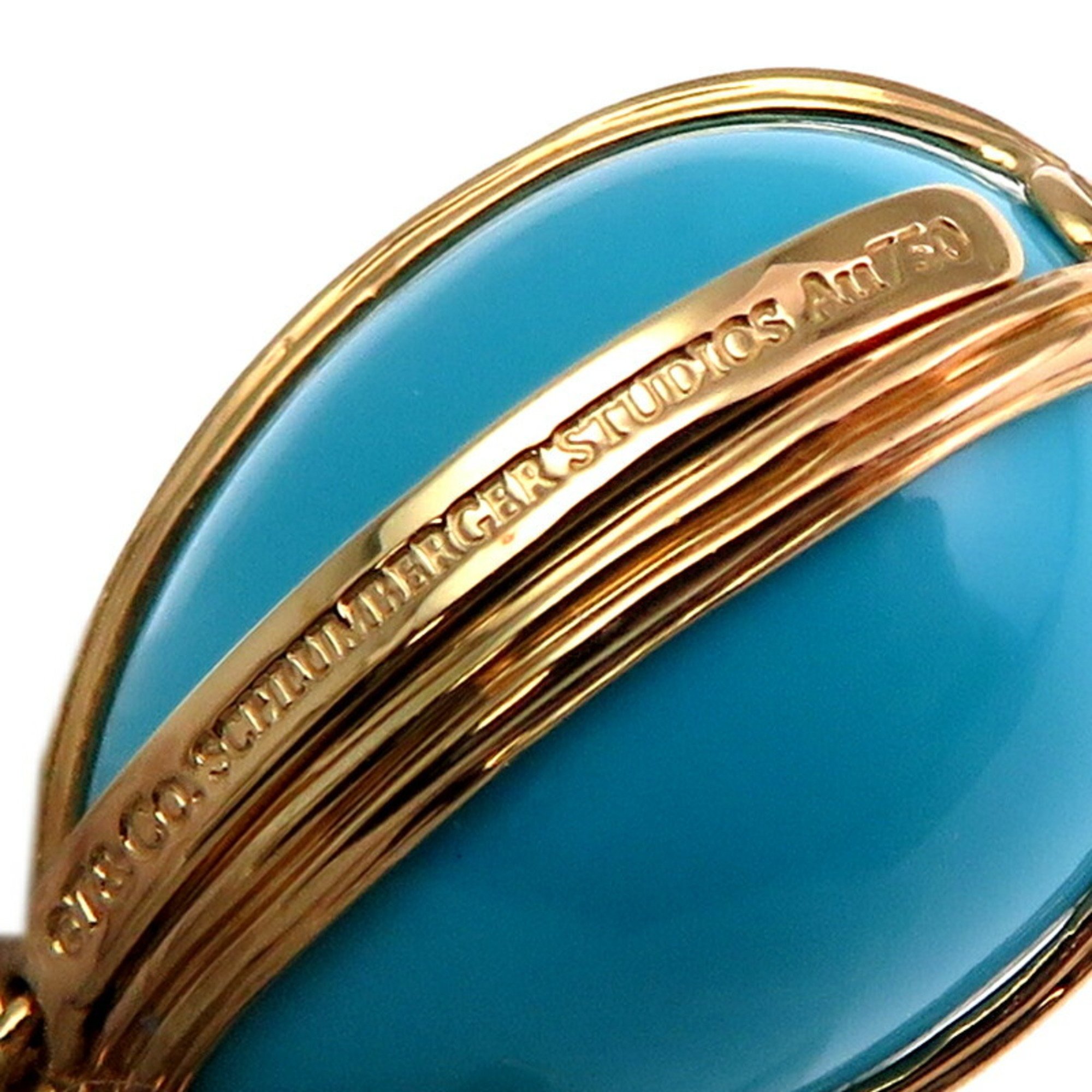 Tiffany Jean Schlumberger Turquoise Women's Necklace 750 Yellow Gold