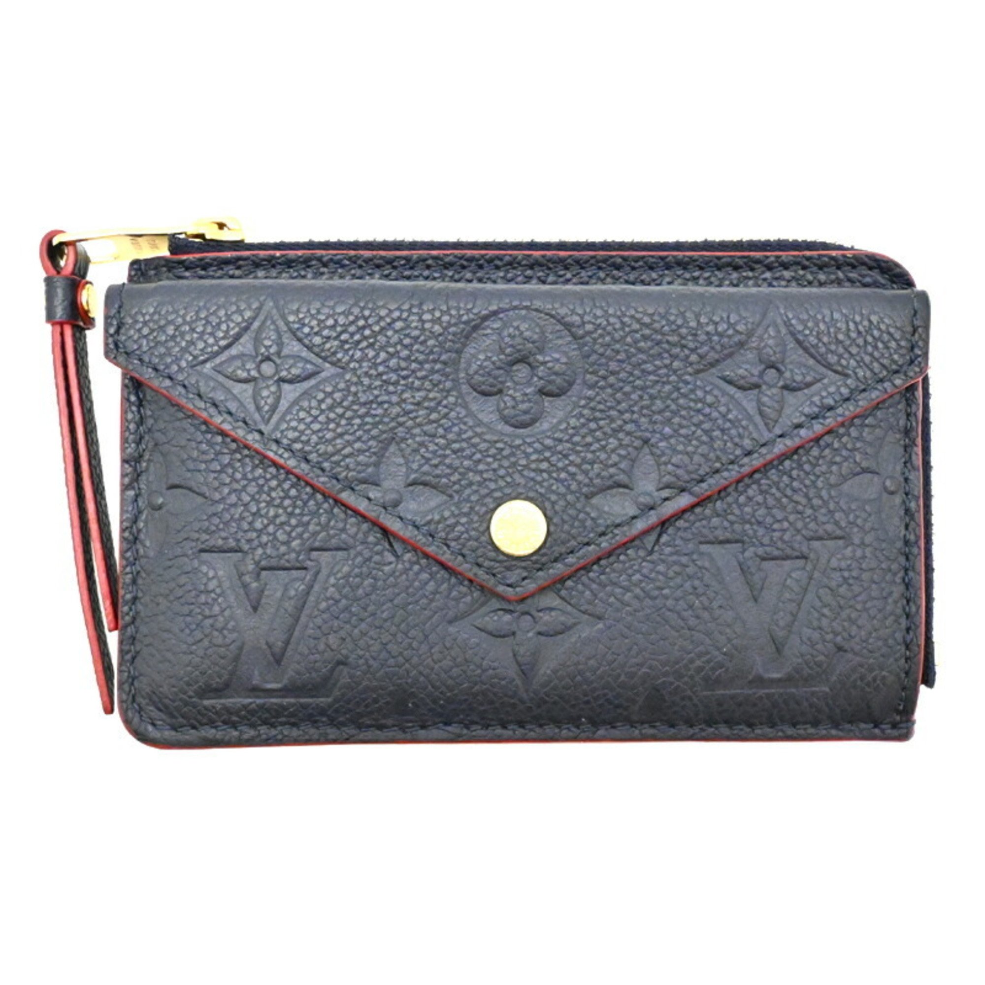 Louis Vuitton Porte Carte Recto Verso Men's Coin Case M69420 Monogram Empreinte Marine Rouge