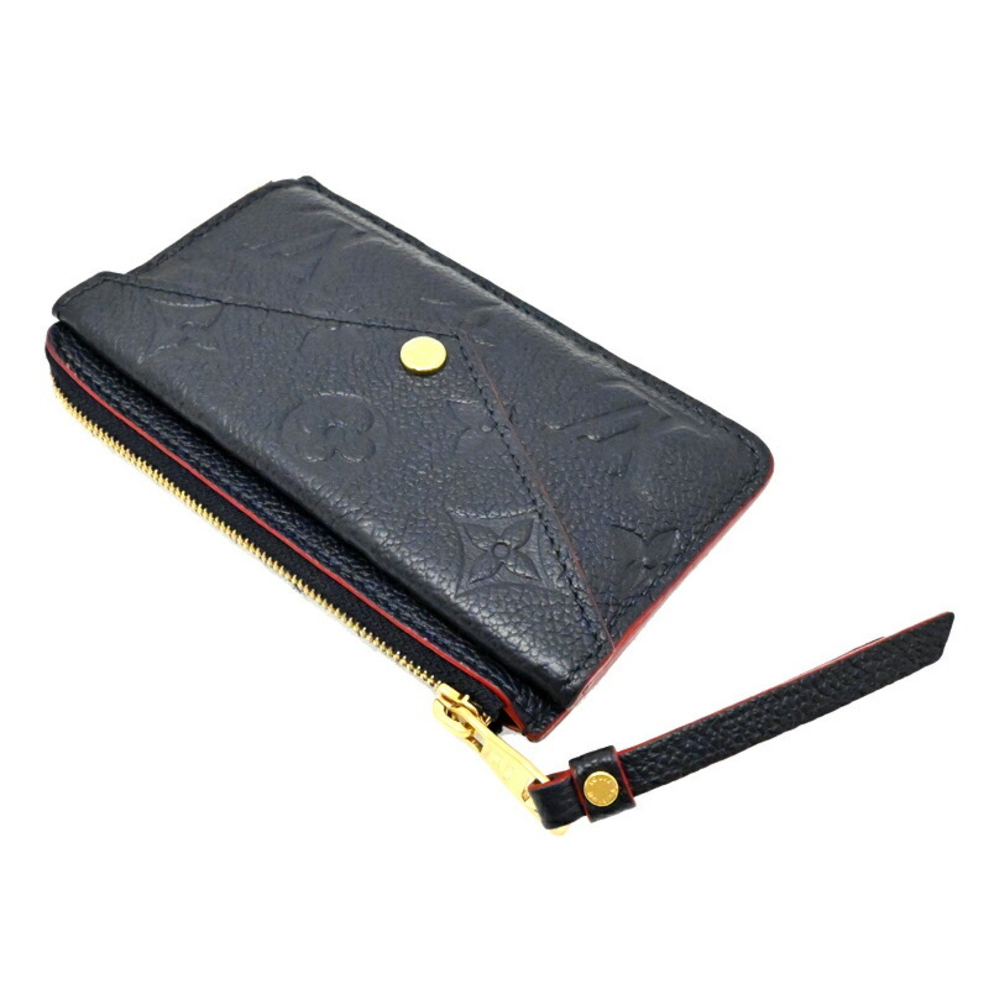 Louis Vuitton Porte Carte Recto Verso Men's Coin Case M69420 Monogram Empreinte Marine Rouge