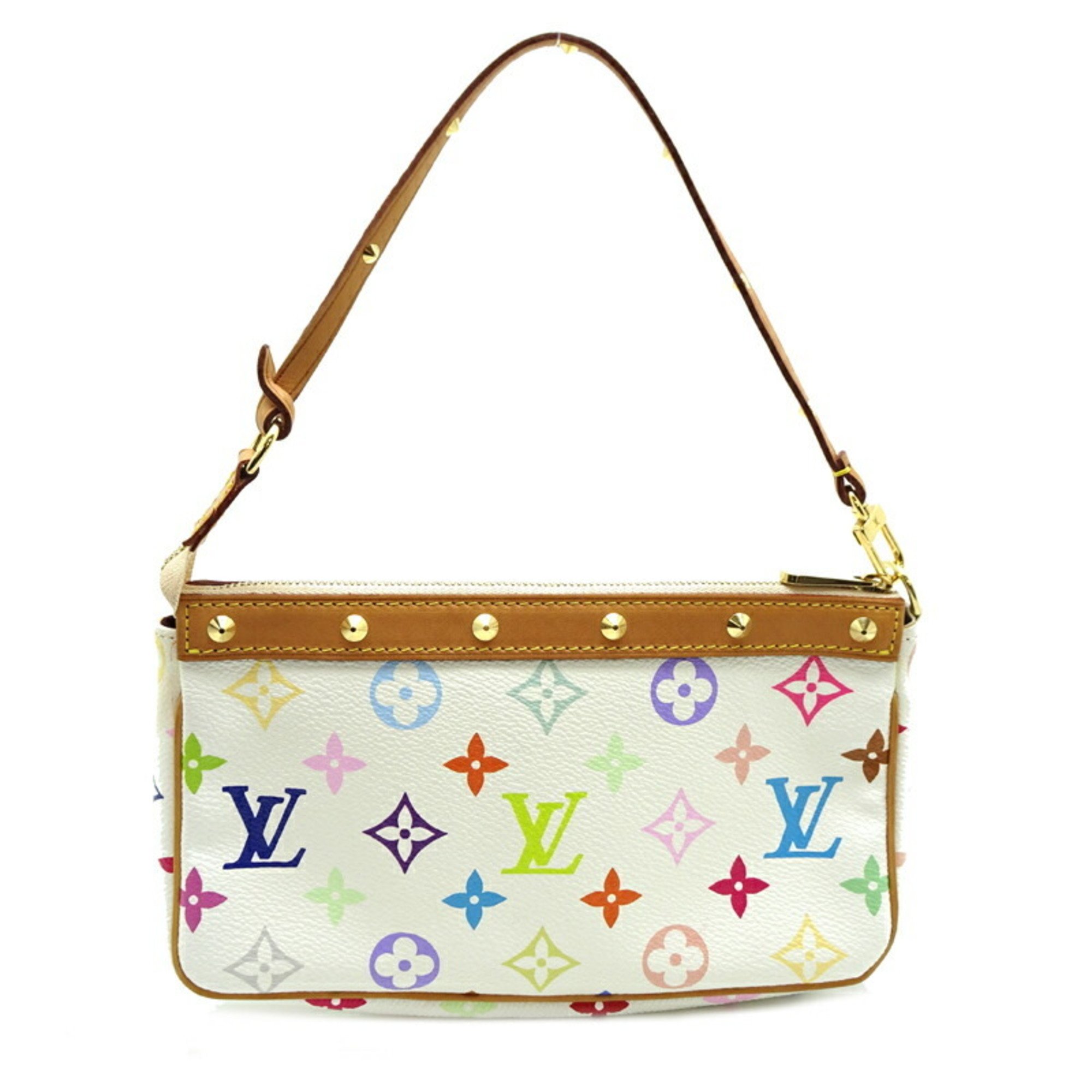 Louis Vuitton Pochette Accessoires Women's Pouch M92649 Monogram Multicolor Blanc