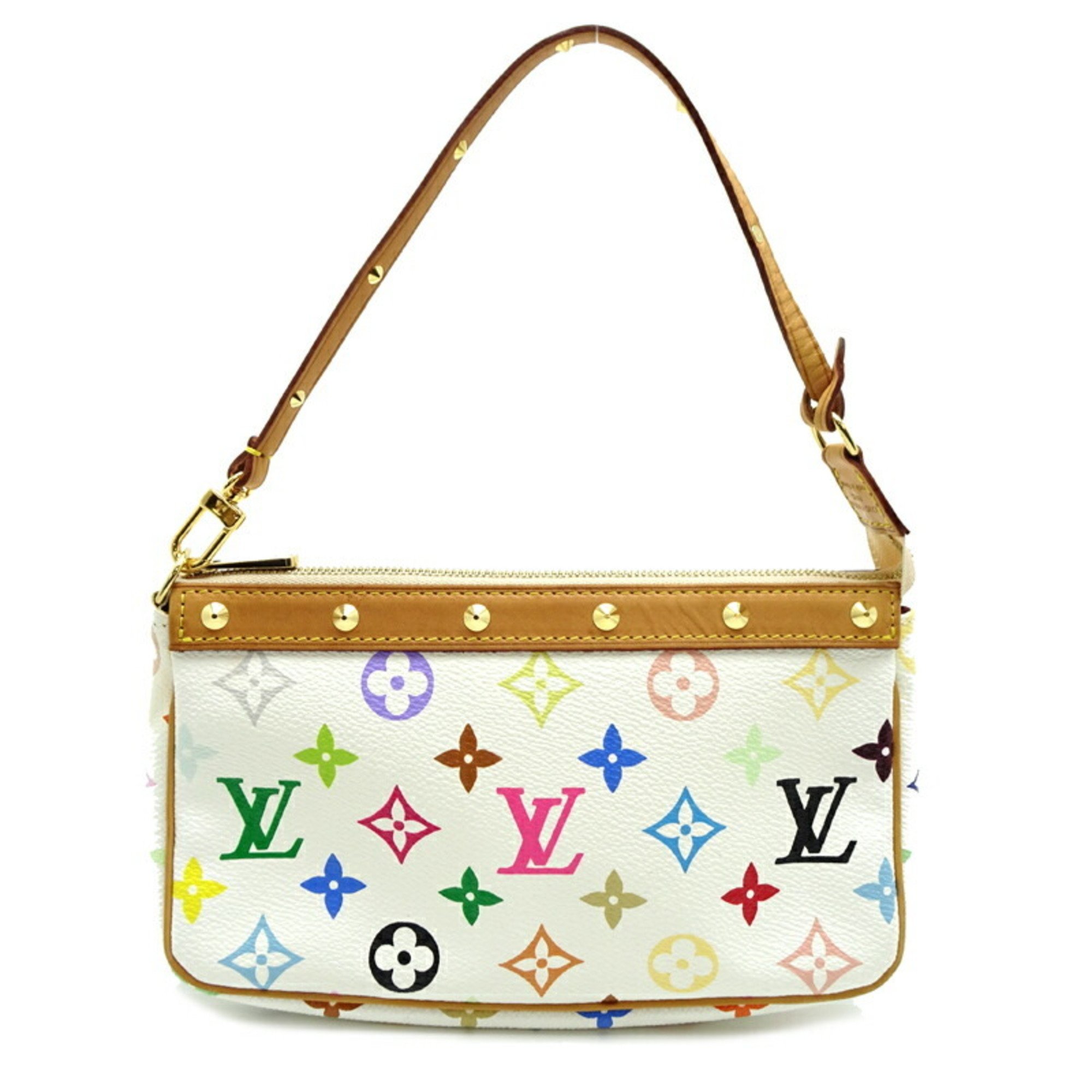 Louis Vuitton Pochette Accessoires Women's Pouch M92649 Monogram Multicolor Blanc