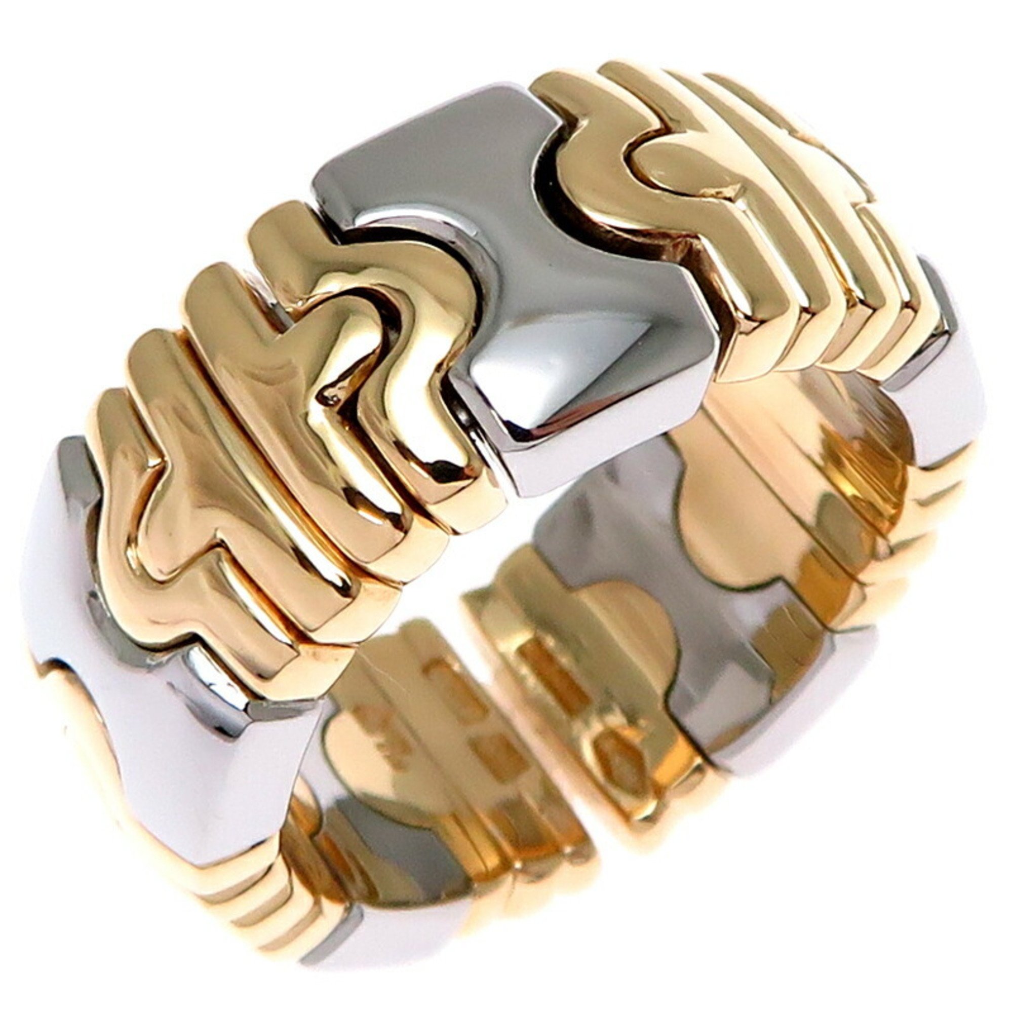 Bvlgari Distorted Parentesi Women's Ring, 750 Yellow Gold, Size 10