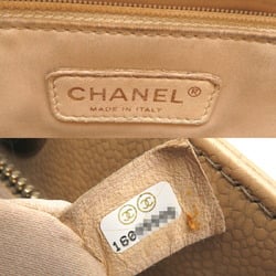 Chanel Seal GST Chain Tote Women's Bag Caviar Skin Beige