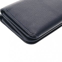 BALENCIAGA Cash Wallet Navy 593813 Unisex Leather Tri-fold